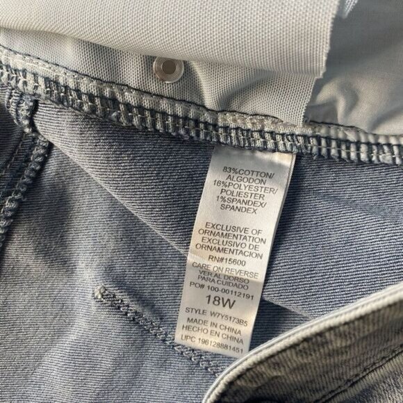 Democracy Plus Ab Solution  Frayed Hem Destructed Denim Mini Skirt Size 18W New - Picture 8 of 15